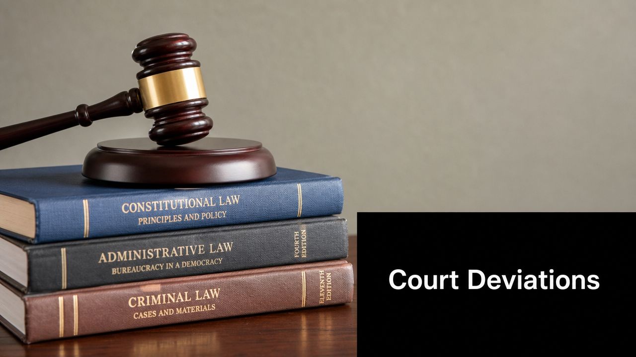 A wooden gavel resting on top of a stack of legal law textbooks about court cases.